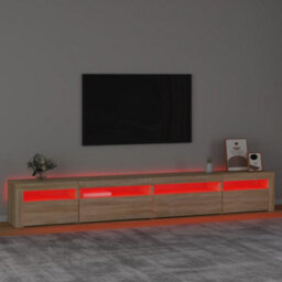 Vidaxl Tv Cabinet With Led Lights Sonoma Oak 270X35X40 Cm - thumbnail 5