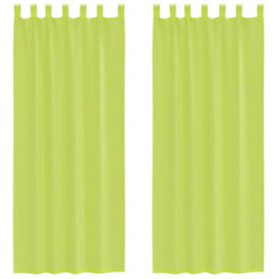 Berkfield Durable Voile Curtains With Tab Top 2 Pcs Apple Green
