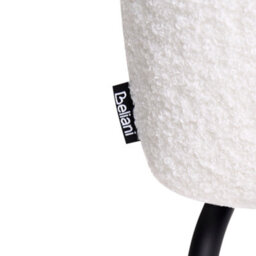 Wyld And Coco Bouclé Dining Chair Off-White Upholstery Black Iron Base - W50 X D67 X H84Cm - thumbnail 7