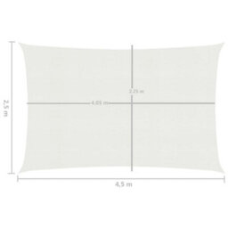 Berkfield Sunshade Sail 160 G/m2 White 2.5X4.5 M Hdpe - thumbnail 6