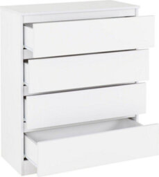 Seconique Malvern Trio Bedroom Set Wardrobe Chest Of Drawers Bedside White Finish - thumbnail 6