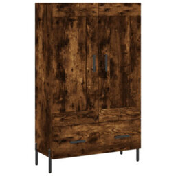 Berkfield Highboard Smoked Oak 69.5X31X115 Cm Engineered Wood - thumbnail 2