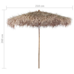 Walplus Bamboo Garden Parasol With Banana Leaf Roof 210 Cm - thumbnail 4