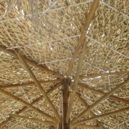 Walplus Bamboo Garden Parasol With Banana Leaf Roof 210 Cm - thumbnail 2