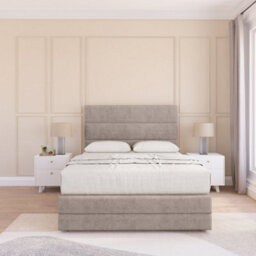 "Sloomy 4Ft6 Monaco Divan Bed Base Pebble Plush ,2 Drawers, 12"" Footboard & 26"" Struts Headboard - Double" - thumbnail 2