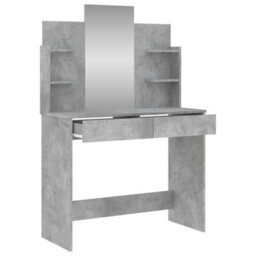 Walplus Dressing Table With Mirror Concrete Grey 96X39X142 Cm - thumbnail 5