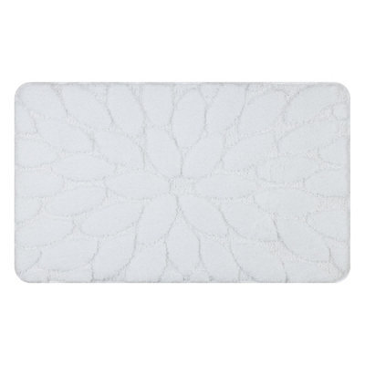 RugsX Bathroom Rug Supreme Stones, Non-Slip, Soft - White  60X100 Cm - image 1