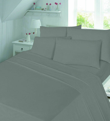 Chilimilii Flannelette Sheet Set 4Pc 100 % Brushed Cotton Thermal Soft Warm Bedding Set- Fitted Sheet +Flat Sheet +Pillowcase