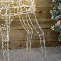 Samuel Alexander 1.24M Light Up Acrylic Christmas Deer Decoration With Red Bow And 880 Warm White Leds - thumbnail 6