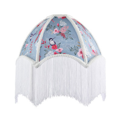 Happy Homewares 1920S Vintage Duck Egg Lamp Shade With Vibrant Flowers And Birds Decor - image 1