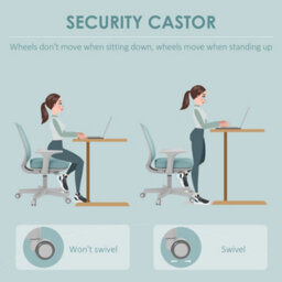 Vinsetto Office Chair, 360 Degree Swivel Desk Chair With Wheels, Light Green - thumbnail 4