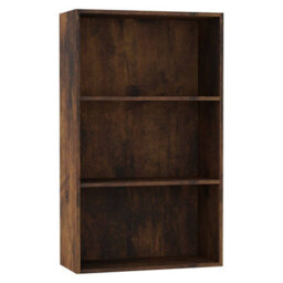 Urbn-Living Urbnliving 5 Tier Wooden Free Standing Display Cabinet Bookcase Wide Shelves Drawer Storage, Rustic Brown - thumbnail 4