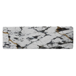 Benjamin Tate Design Black & Gold Marble Runner Special Soft Home Rug - thumbnail 1