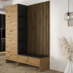 Hallway Anteroom Balma Iii With Flexible Layout Options In Artisan Black With Black Panels