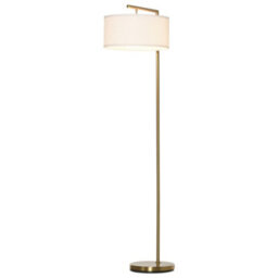 Homcom Floor Lamp With Linen Lampshade Round Base For Living Room Bedroom - thumbnail 2