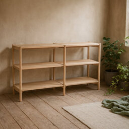 Wyld Haus Berrytwist Scandi 4-Shelf Natural Oak Veneer Bookcase In Oiled Oak Look