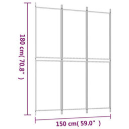 Vidaxl 3-Panel Room Divider Black 150X200 Cm Fabric Room Dividers - thumbnail 8