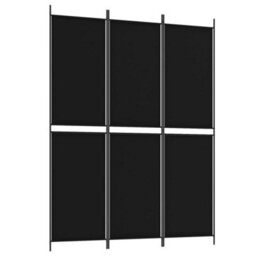 Vidaxl 3-Panel Room Divider Black 150X200 Cm Fabric Room Dividers - thumbnail 2