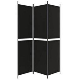Vidaxl 3-Panel Room Divider Black 150X200 Cm Fabric Room Dividers - thumbnail 4