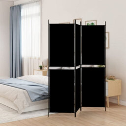 Vidaxl 3-Panel Room Divider Black 150X200 Cm Fabric Room Dividers