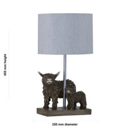 First Choice Lighting Angus & Hamish - Highland Cows Table Lamp With Oatmeal Linen Shade - thumbnail 7