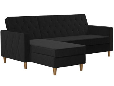 Dorel Home Liberty Sectional Futon With Storage Black - image 1