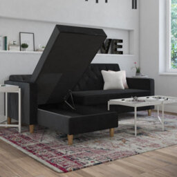 Dorel Home Liberty Sectional Futon With Storage Black - thumbnail 3