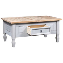 Berkfield Coffee Table Mexican Pine Corona Range Grey 100X60X45 Cm - thumbnail 3