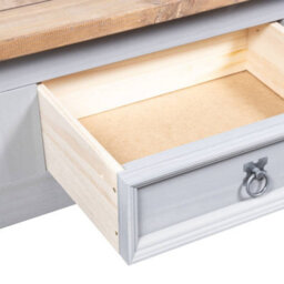 Berkfield Coffee Table Mexican Pine Corona Range Grey 100X60X45 Cm - thumbnail 4
