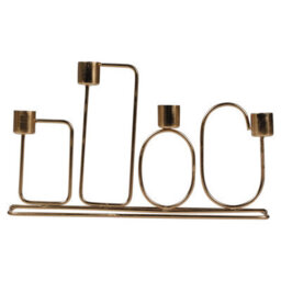 Urbn-Living Urbnliving 16Cm Metal Gold Candle Holder Holds Up To 4 Candles Dinner Centrepiece - thumbnail 2
