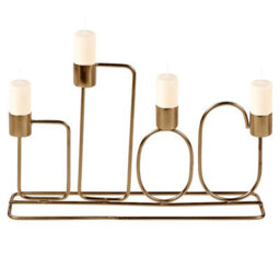Urbn-Living Urbnliving 16Cm Metal Gold Candle Holder Holds Up To 4 Candles Dinner Centrepiece - thumbnail 3