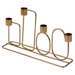 Urbn-Living Urbnliving 16Cm Metal Gold Candle Holder Holds Up To 4 Candles Dinner Centrepiece - thumbnail 4