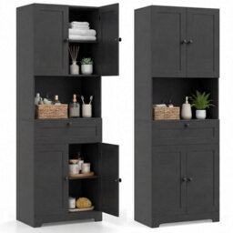 171.5 Cm Tall Bathroom Cabinet Freestanding Storage Cabinet - thumbnail 1