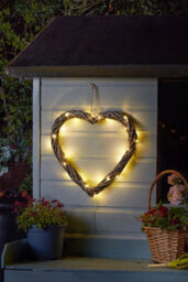 Solar Led Firefly Heart Ornament Wall Hanging Light Up Garden Decoration 40Cm - thumbnail 4