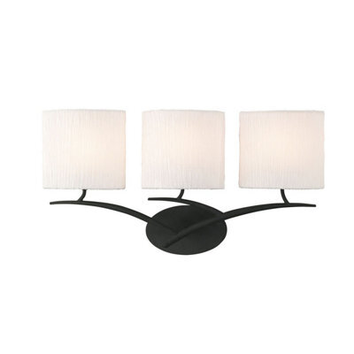 Luminosa Lighting Luminosa Eve Wall Lamp Switched 3 Light E27, Anthracite With White Oval Shades - image 1