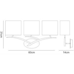 Luminosa Lighting Luminosa Eve Wall Lamp Switched 3 Light E27, Anthracite With White Oval Shades - thumbnail 7