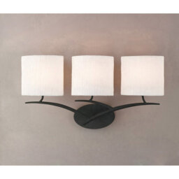 Luminosa Lighting Luminosa Eve Wall Lamp Switched 3 Light E27, Anthracite With White Oval Shades - thumbnail 2