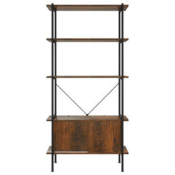 Vidaxl 5-Tier Shelving Unit With Cabinet 80X40X163 Cm Steel And Engineered Wood - thumbnail 4