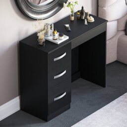 Lassic Vida Designs Hulio Black 3 Drawer Bedroom Vanity Dressing Table - thumbnail 6