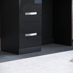 Lassic Vida Designs Hulio Black 3 Drawer Bedroom Vanity Dressing Table - thumbnail 5