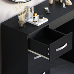 Lassic Vida Designs Hulio Black 3 Drawer Bedroom Vanity Dressing Table - thumbnail 8