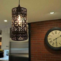 Vintage Industrial Metal Cage Lampshade Diy Brushed Silver Hanging Light Fixture - thumbnail 6