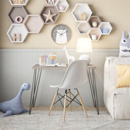 Dorel Home Owen Retro Office Writing Desk In Distressed Grey Oak - thumbnail 3