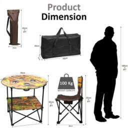 Camping Table And Chair Set 5 Piece Outdoor Beach Picnic - thumbnail 4