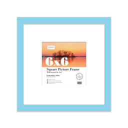 "6X6"" Light Blue Picture Frame - 6X6"" Square Frame With 4X4"" Mount For 6X6""/4X4"" Pictures Moderrn Style Thin Edge, 1 Pack" - thumbnail 1