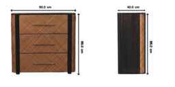 Artisan Furniture Solid Wood Havana Weave 3 Drawer Chest - thumbnail 9