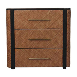Artisan Furniture Solid Wood Havana Weave 3 Drawer Chest - thumbnail 2