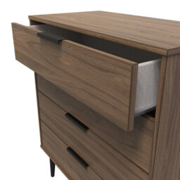 Fuji 4 Drawer Chest In Carini Walnut (Ready Assembled) - thumbnail 6