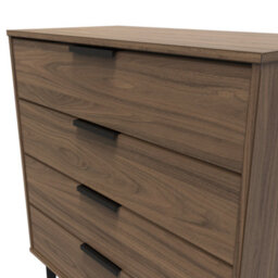Fuji 4 Drawer Chest In Carini Walnut (Ready Assembled) - thumbnail 5