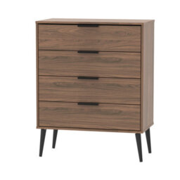 Fuji 4 Drawer Chest In Carini Walnut (Ready Assembled) - thumbnail 1